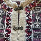 Vintage Nordstrikk Metal Clasp Up Patterned Norwegian Wool Sweater See Measrmnts