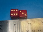          -pair Of Beautiful Vintage Opaque Red Bakelite  Dice         rb-2