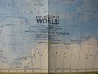 Vintage The Political  physical World Map National Geographic November 1975