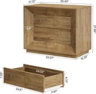 Large Nightstand With 2 Drawers  Farmhouse Oversized Bedside Table For Bedroom