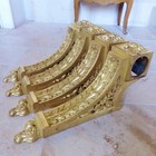Superb Rare Set Of 4 Large Antique 19th C  Solid Gilded Bronze Rod Holders 1880s