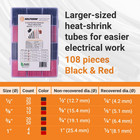 Large Size Heat Shrink Tubing Kit 1  3 4  1 2  5 8 Inch Assortment 3 1 Dual Wall