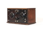 Excellent 1922 Tuska 224 Radio W kellogg Headset   Amber Glass 201 Tube   Works