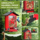 Squirrel Proof Bird Feeder For Outdoors Hanging  Metal Wild Bird Seed Feeder    