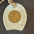 Encased Copper Penny Horseshoe Good Luck Token Souvenir New York City Coin