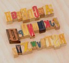 A-z Mixed Alphabet Letterpress Wooden Printing Blocks Wood Type Vintage Printer 