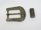 Lot Of 12 Vintage Metal Belt Buckles With 5 Belt Keepers Art Nouveau And Floral
