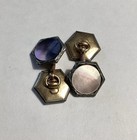 Art Deco Gold Plate Vintage Mother Of Pearl Cufflinks Lot Of 3 Wedding Groomsmen