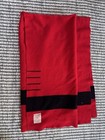 Red Hudson Bay Blanket 4 Point Vintage Gold Label Beautiful Antique Black Stripe