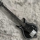 Black Gene Punisher Electric Bass Guitar 4 String  Chrome Parts Fast Ship