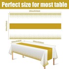 Ohome 4 Pack Disposable Plastic Table Cloths For Parties white And Gold