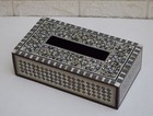 Handmade Tissue Box  Inlaid Wood Napkin Case Holder Dispenser  Tissue Box Cover