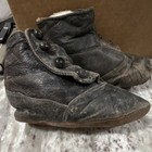 Antique Leather Baby Shoes 4 5    Button High Top Vintage Child Shoes Primitive