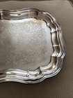 Vintage Leonard Silver Plate Footed Etched Tray 10    X 13   