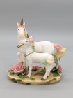 Montefiori Collection Unicorn Statue Figurine 2 Unicorns   Roses 5  Home Decor