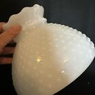 Vintage Hobnail Milk Glass Lamp Shade Hurricane Globe  8  Fitter Oil Electric