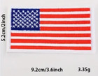 Usa Flag American White Border Embroidered - 3 6  X 2  - Iron On Patch