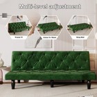 Convertible Futon Sofa Bed Tufted Back Adjustable Recliner Space Saving Couch Us