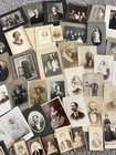 Huge Vintage Antique Photo Lot Of 58 Cabinet Cards Photos Sepia And B w
