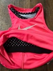 Girls Nike Pink Dri-fit Tank Top With Black Polka Dot Trim 6x