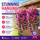 4pcs Artificial Morning Glory Vines Uv Resistant Hanging Flowers Outdoor Decor