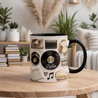 Personalized Music Lover Mug  Custom Name Vinyl Record Coffee Mug  Retro Audio