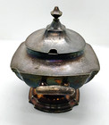 R Wallace 0353 Antique Silver Soldered 16 Oz Oval Covered 5 5  X 7  Server