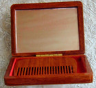 Vintage Japanese Wooden Mirror Box W comb Mother Of Pearl Inlay Flowers