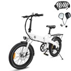 White Foldable Ebike 24mph 20in Fat Tire Electric Bike Adults 750w Motor 48v