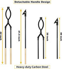 42  Fire Tongs Firewood Log Grabbers And Fire Poker Set  Portable Detachable 