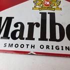 Vintage Marlboro Cigarette Sign - Porcelain Tobacco Gas Pump Store Sign
