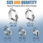 45pcs Hose Clamp Assortment Kit  Stainless Steel Worm Gear Clamps