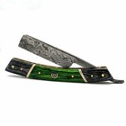 Damascus Steel Straight Razor Cut Throat Barber Salon Shaving Razor Vintage Wood