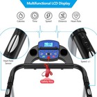 1100w Folding Treadmill Electric Support Motorized Power Running Fitness Machine