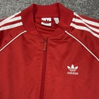 Adidas Jacket Women Small Red Logo Full Zip Up Swoosh Work Out Active Track