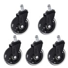 5pcs 3 Inch Office Chair Caster Rubber Swivel Wheels Replacement Heavy Duty