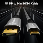 4k Displayport To Mini Hdmi Cable 4ft  Uni-directional Dp To Mini Hdmi Cable 