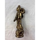 Vintage Gold Cherub Putto Figurine Antique Style Angel Statue Decor 10 5 Inch