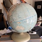 Vintage Rand Mcnally Political World Globe Double Axis 12 Inch Metal Base Stand