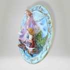 Vintage Guardian Angel Wall Plaque Chalkware 3d Relief Children Bridge 4   