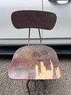 Vintage Toledo Style Steel Drafting Stool Chair Seat Industrial Metal Wood
