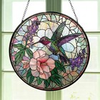 Personalized Hummingbird Lover Suncatcher Stained Glass Bird Floral Window Decor