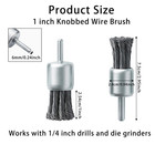 12 Pcs 1 Inch Twist Knotted Wire End Brush With 1 4 Inch Shank  Carbon Steel