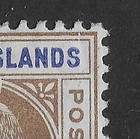 Cayman Islands 1907 Edvii 4d  slotted Frame  Variety Sg13 var Mint