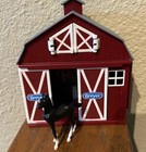 Breyer Stablemates Pocket Red Barn Mini Stable W  Doors 5    Wide Black Foal Pony 