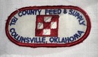 Tri County Feed   Supply Collinsville Oklahoma Embroidered Patch 3 75    Preo Good