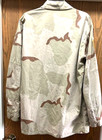 Vtg Army Desert Storm Camo Jacket Coat Medium Long  With Patches