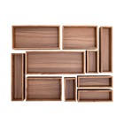 Seville Classics 10 Piece Acacia Wood Drawer Organizer Storage Box Tray Set