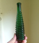 1880s Emerald Green S p  stickney   Poor  Spiral Ring 6 Sided Peppersauce Bottle