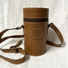 Vtg  Ghurka Marley Hodgson Leather Flask Carrier   3pc Glass Flasks 7-1 4   h Guc